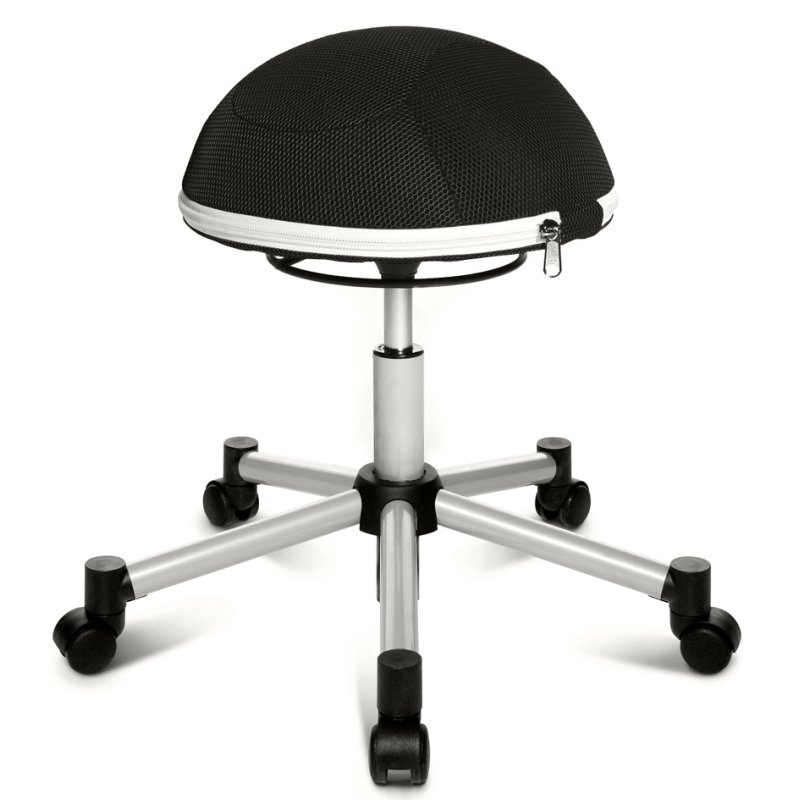 Topstar Fitness kruk Sitness Half Ball, rood, hoogte 530-660 mm, 100% polyester
